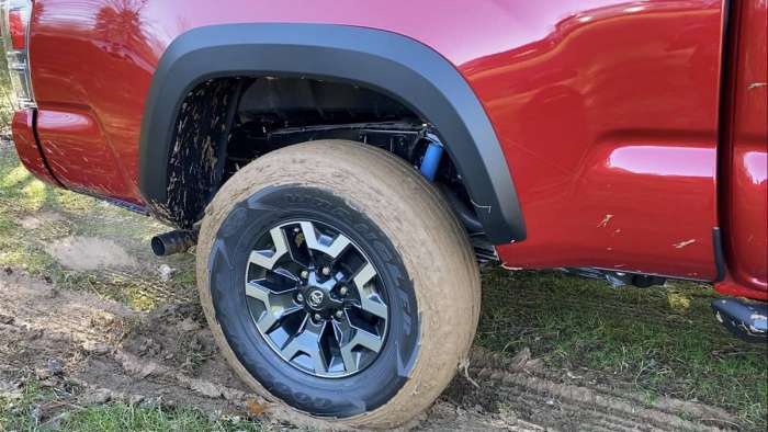 2021 Toyota Tacoma TRD Off-Road Barcelona Red profile view wheels