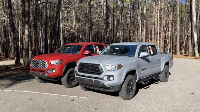 2021 Toyota Tacoma TRD Off-Road Barcelona Red 2021 Tacoma SR5 Cement
