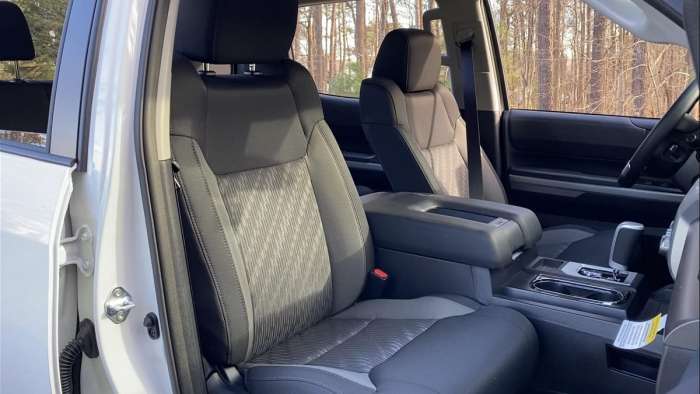 2021 Toyota Tundra SR5 CrewMax interior front seats ash gray color