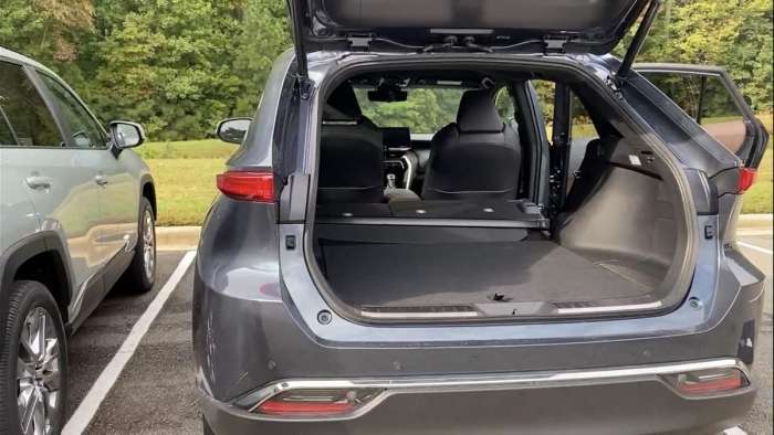 2021 Toyota Venza Limited coastal gray back end cargo space