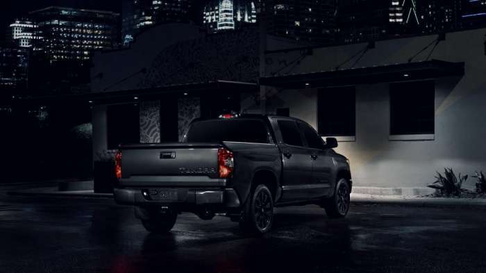 2021 Toyota Tundra Nightshade back end rear end profile view