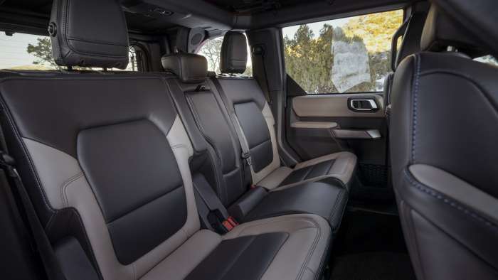 2022 Ford Bronco Wildtrack back seat