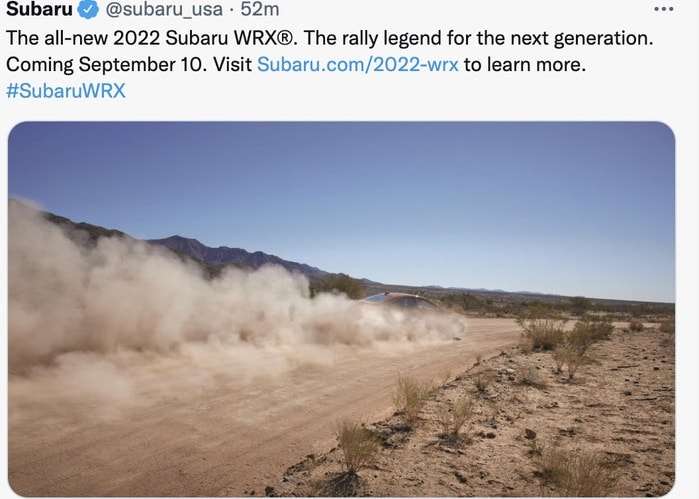 2022 Subaru WRX debut 