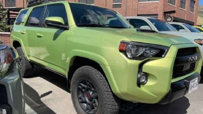 2022 Toyota 4Runner TRD Pro Lime Rush profile view