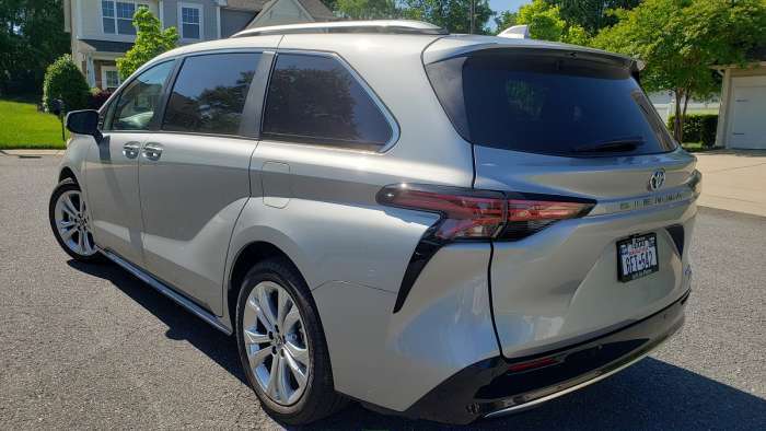 2022 Toyota Sienna Hybrid rear exterior and side view