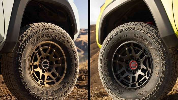2022 Toyota Tacoma TRD Pro yellow wheels tires