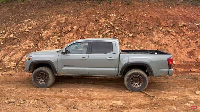 2022 Toyota Tacoma Trail Edition Double Cab Lunar Rock profile view