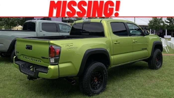 2022 Toyota Tacoma TRD Pro Electric Lime Metallic profile view rear end back end