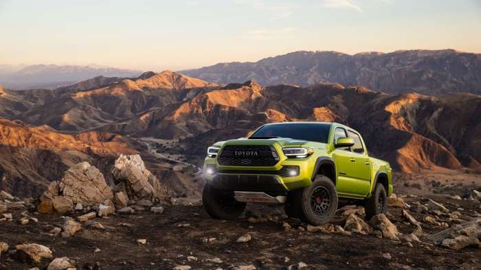 2022 Toyota Tacoma TRD Pro Electric Lime Metallic profile view front end