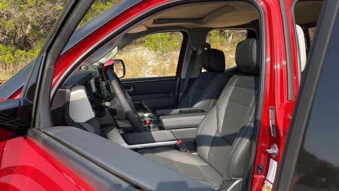 2022 Toyota Tundra Limited Supersonic Red interior black front seats