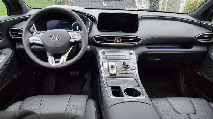 2023 Hyundai Santa Fe Calligraphy Review:interior dashboard and infotainment system