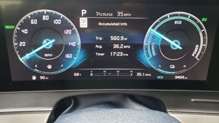 2023 Kia Sportage Hybrid mpg display