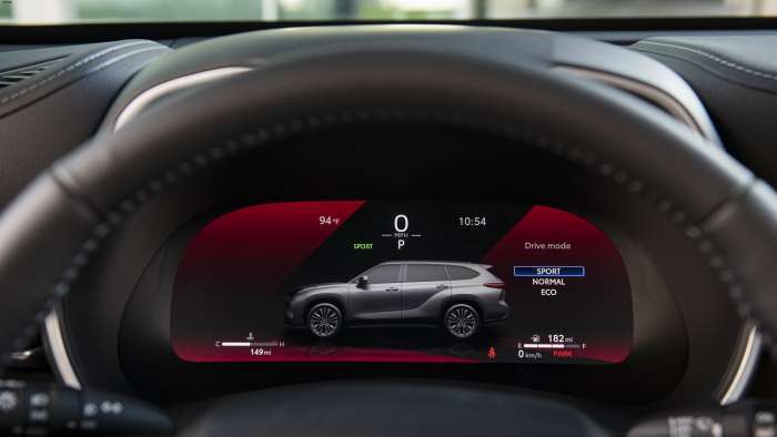 2023 Toyota Highlander Limited interior multi-information display sport mode