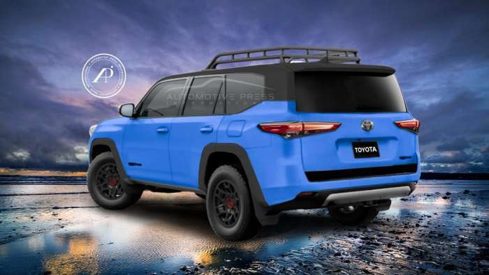 2024 Toyota 4Runner blue back end profile view