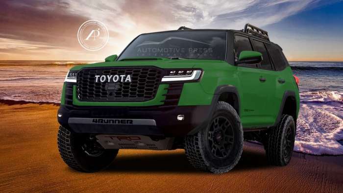 2024 Toyota 4Runner Green front end profile view