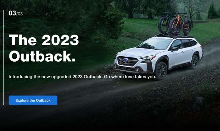 2023 Subaru Crosstrek, Outback website 