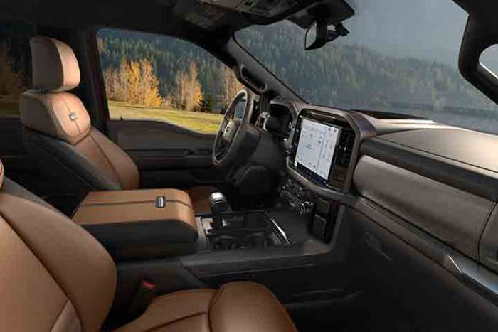 Interior of 2021 Ford F-150