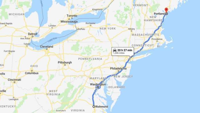 Chevy Bolt EV Vacation Trip Maine to Virginia