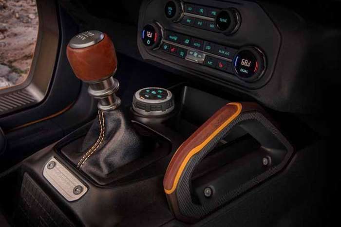 Ford Bronco interior manual transmission