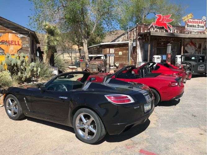 2018 Mazda Miata and 2018 Fiat Spider Lots of memorabilia and vintage cars at the Hackberry General Store