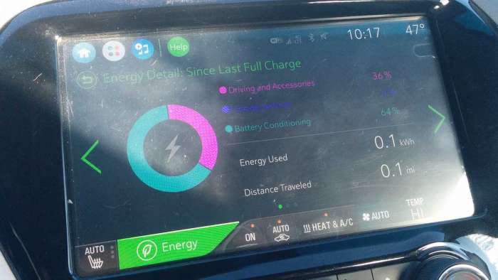 Chevy Bolt EV Battery Conditioning Energy