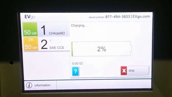 Chevy Bolt EV Empty Battery EVgo Charger