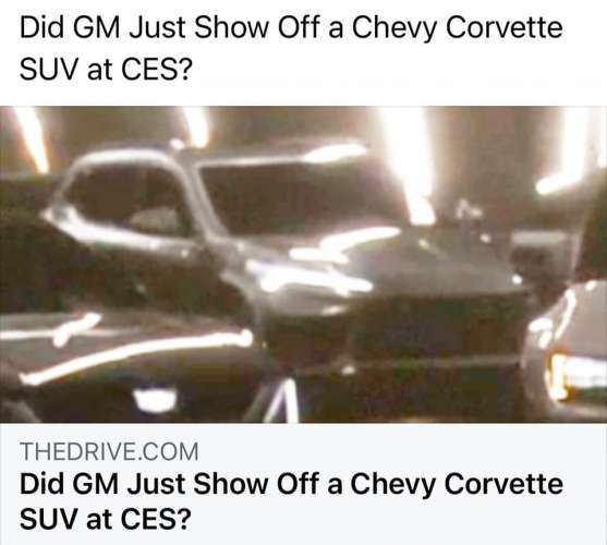 Screenshot from CES for Corvette SUV