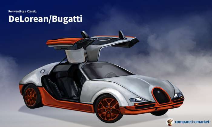 DeLorean Bugatti rendering