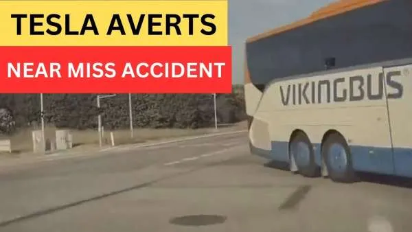 Driver Averts Near Miss Tesla Accident Using Active Safety Features