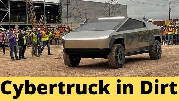 Elon Musk with Cybertruck in Gigafactory Texas