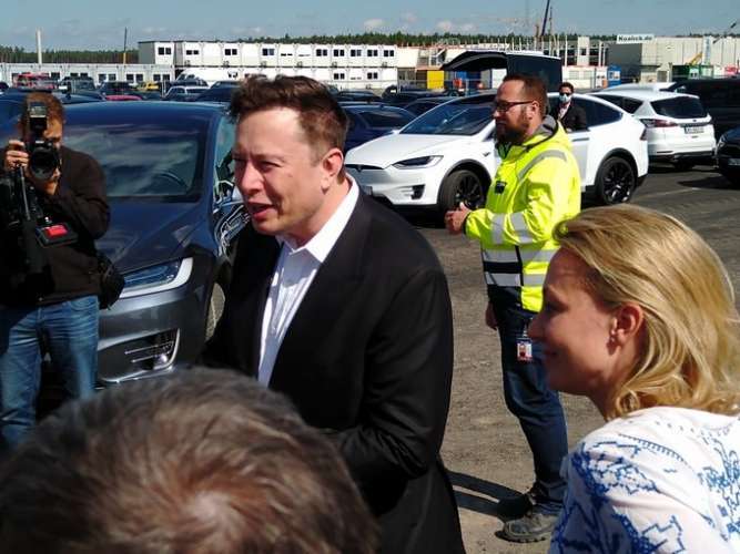 Elon Musk, Tesla's CEO in Berlin Today