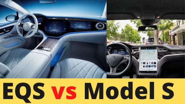 Mercedes EQS screen vs Tesla Model S screen size.
