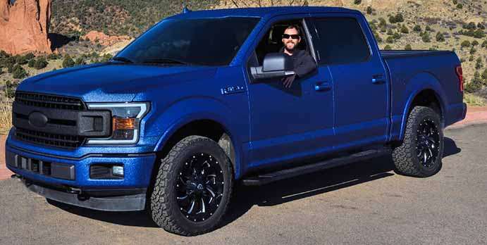Matthew Minnillo in his 2018 Ford F-150 Blue Lightning