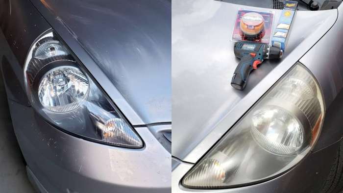 Honda Fit headlight restoration image John Goreham