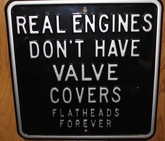 Flathead V8 engine sign
