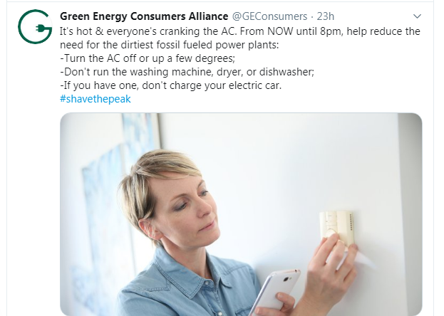 Green Energy COnsumers Alliance Tweet