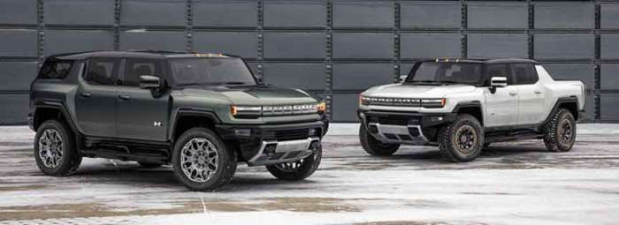 EV Hummer SUV and Truck