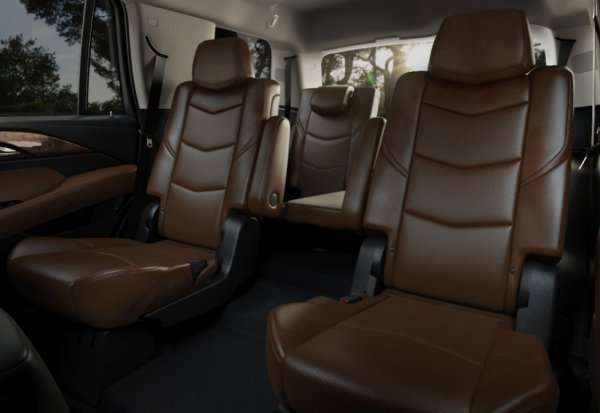 The 2015 Cadillac Escalade rear interior