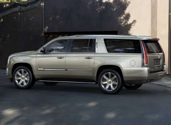 The 2015 Cadillac Escalade ESV side profile