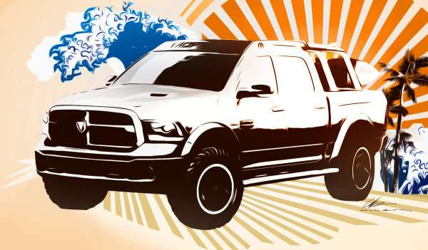 A teaser of the 2014 Ram 1500 headed to SEMA
