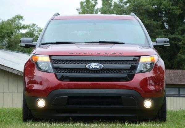 The front end of the 2013 Ford Explorer Sport