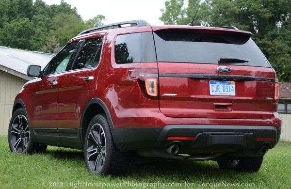 The rear corner of the 2013 Ford Explorer Sport