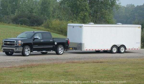 The 2014 Chevrolet Silverado pulling a 9,000lb trailer