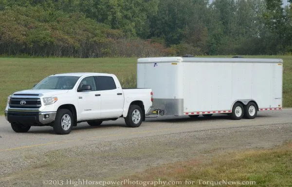 The 2014 Toyota Tundra pulling a 9,000lb trailer