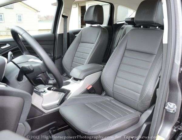 The front seats of the 2013 Ford C-Max SEL Hybrid