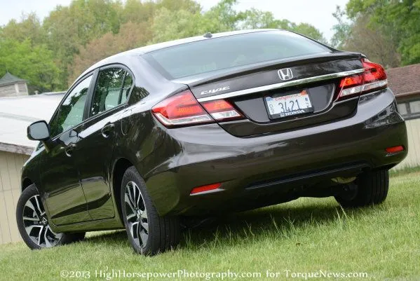 The rear corner of the 2013 Honda Civic EX-L