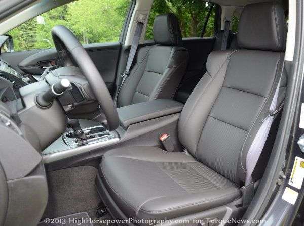 The front seats of the 2013 Acura RDX