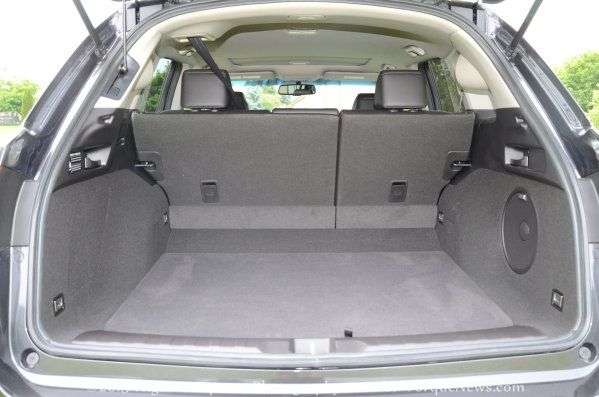 The rear cargo area of the 2013 Acura RDX