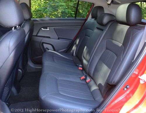 The rear interior of the 2013 Kia Sportage SV AWD