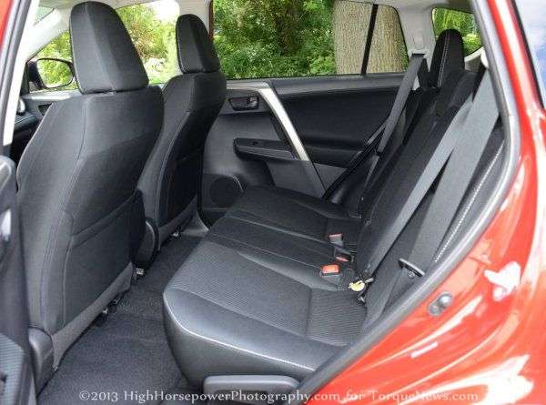 The rear interior of the 2013 Toyota RAV4 XLE AWD